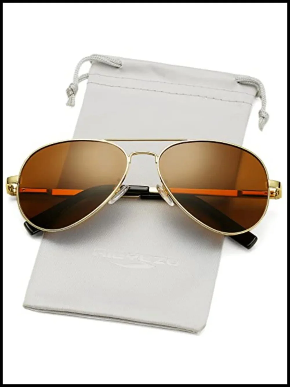 Classic Aviator Polarized Sunglasses Metal Frame UV400 Protection Spring Hinge